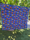 Handmade Monster truck Quilted blanket- 100% cotton front and soft 100% flannel back