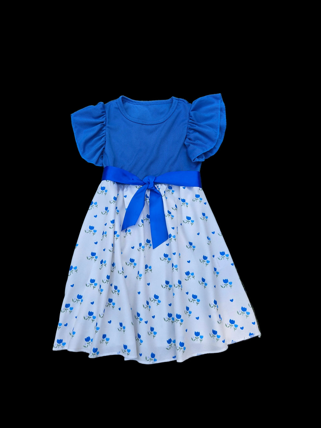 Pink tulip & heart girls dress
