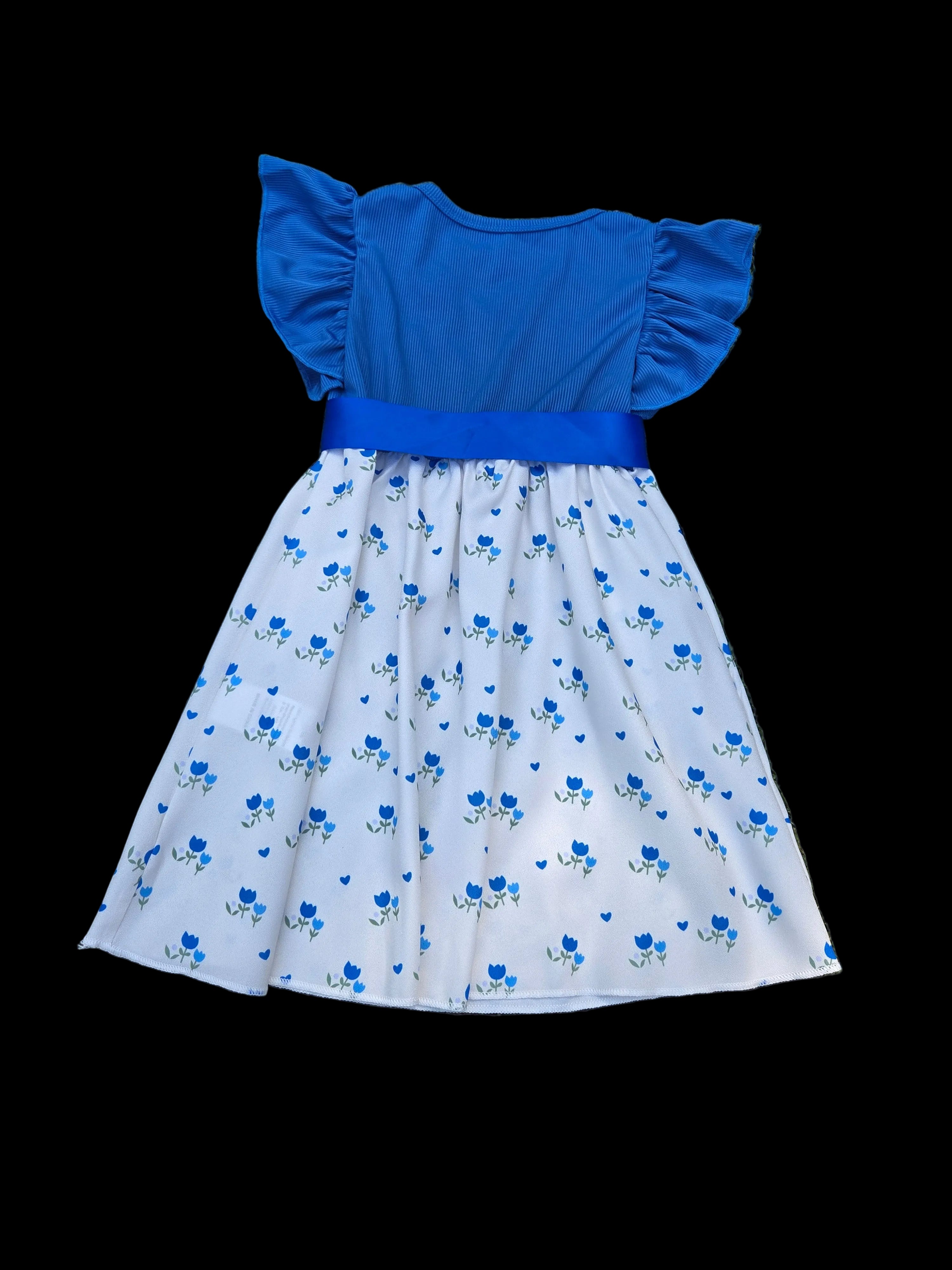 Pink tulip & heart girls dress