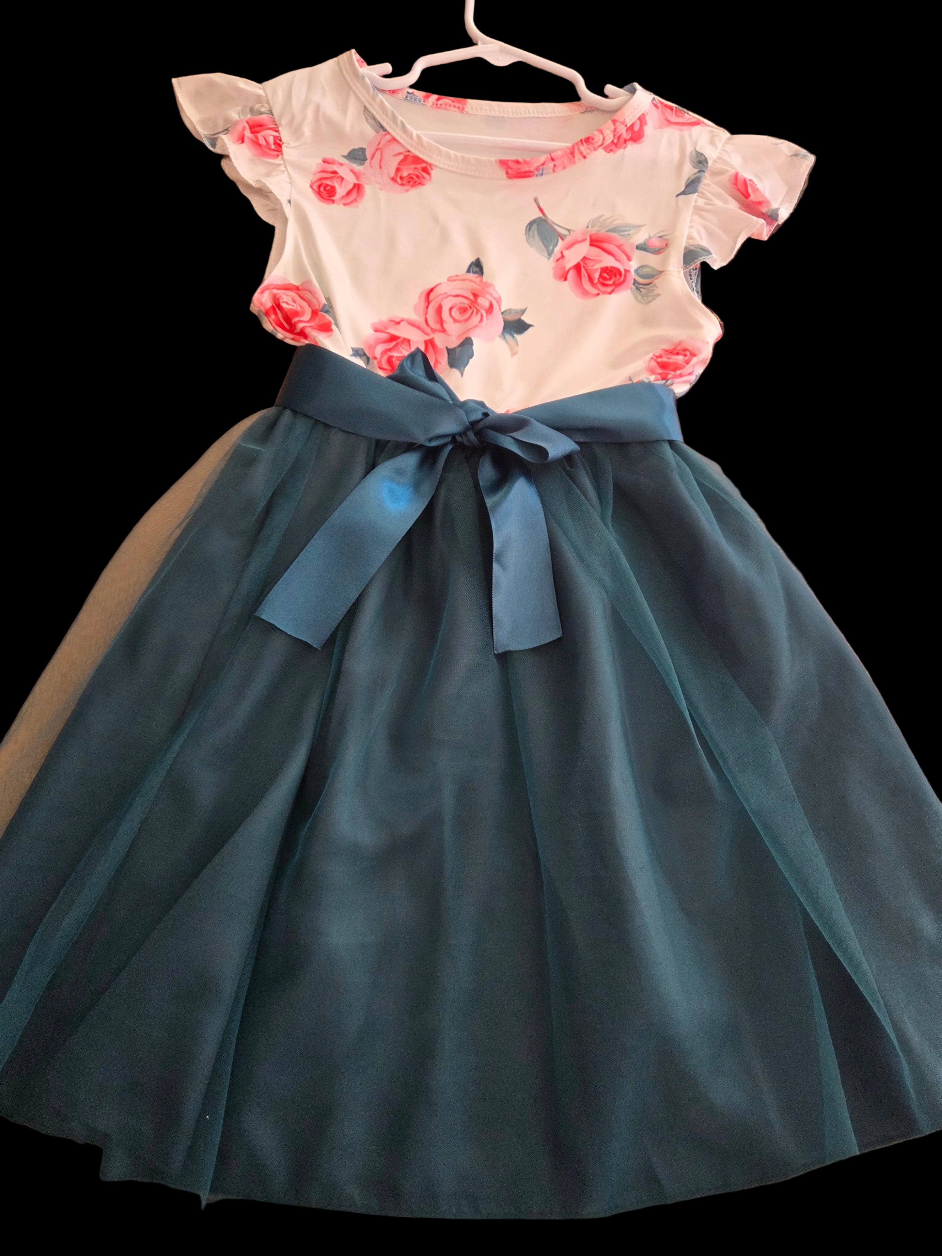 Girls floral tulle party dress