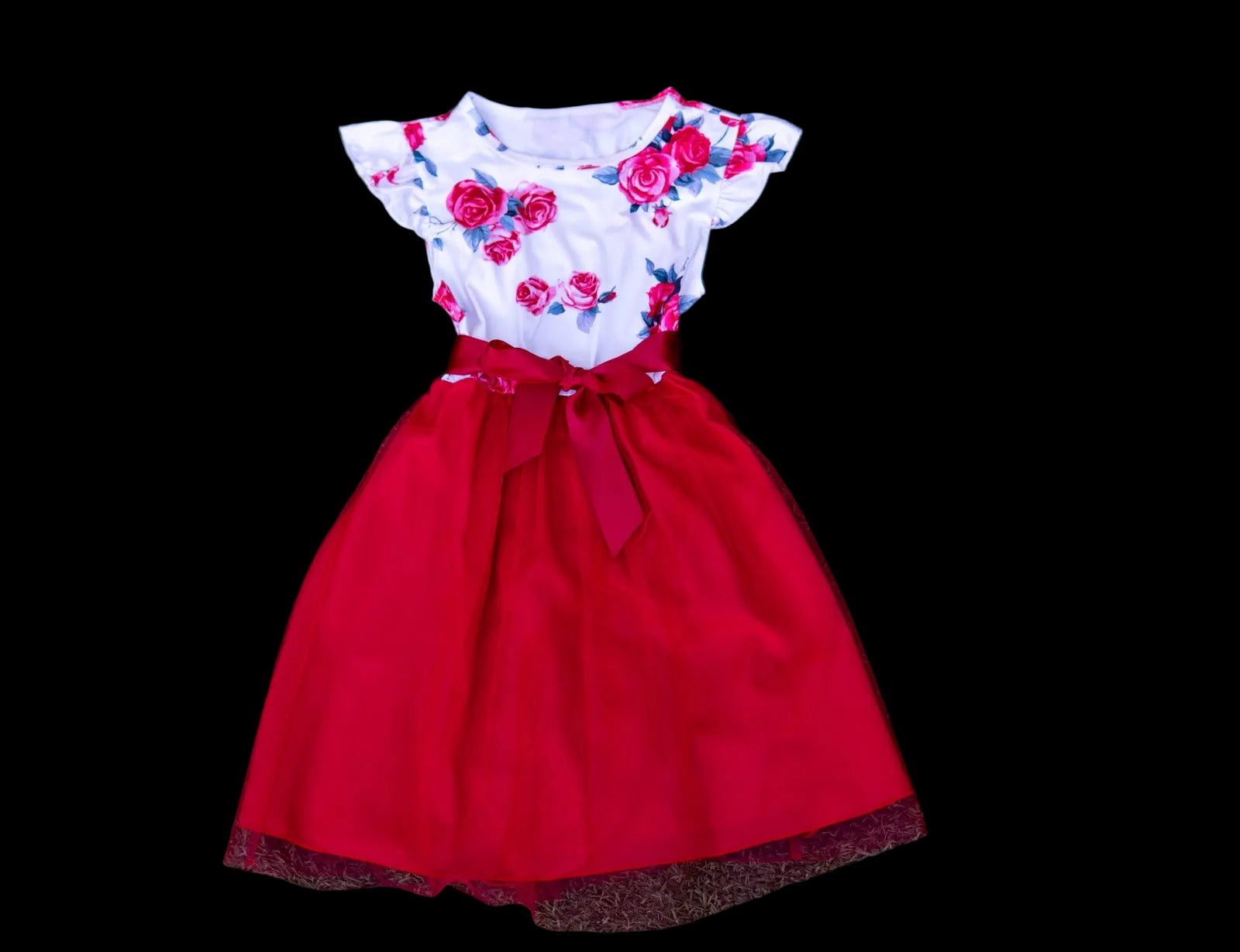 Girls floral tulle party dress