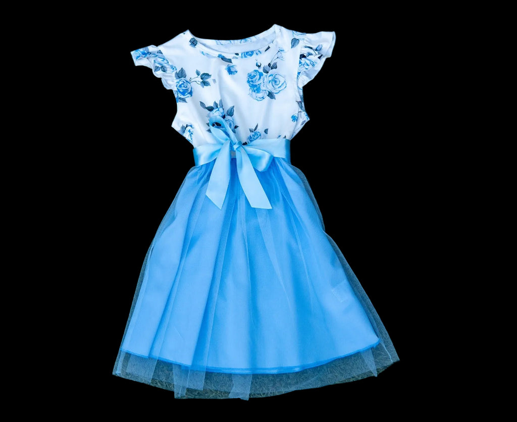 Girls floral tulle party dress