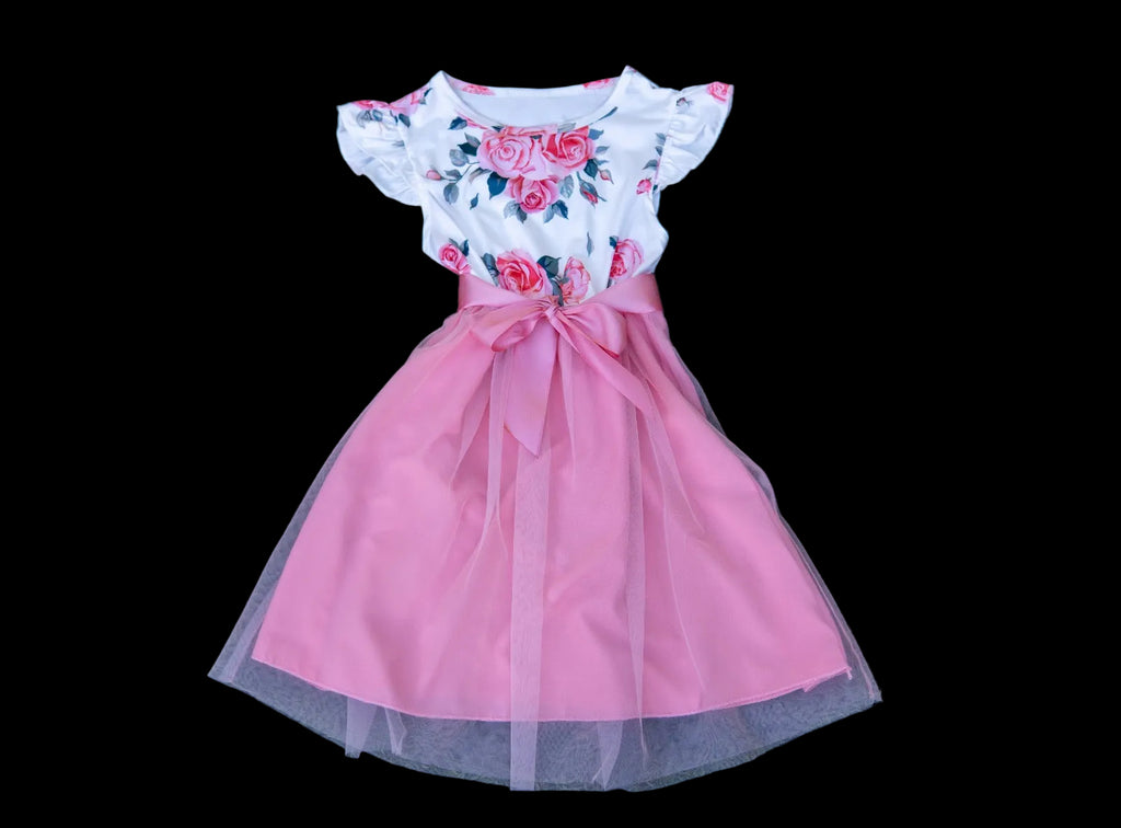 Girls floral tulle party dress