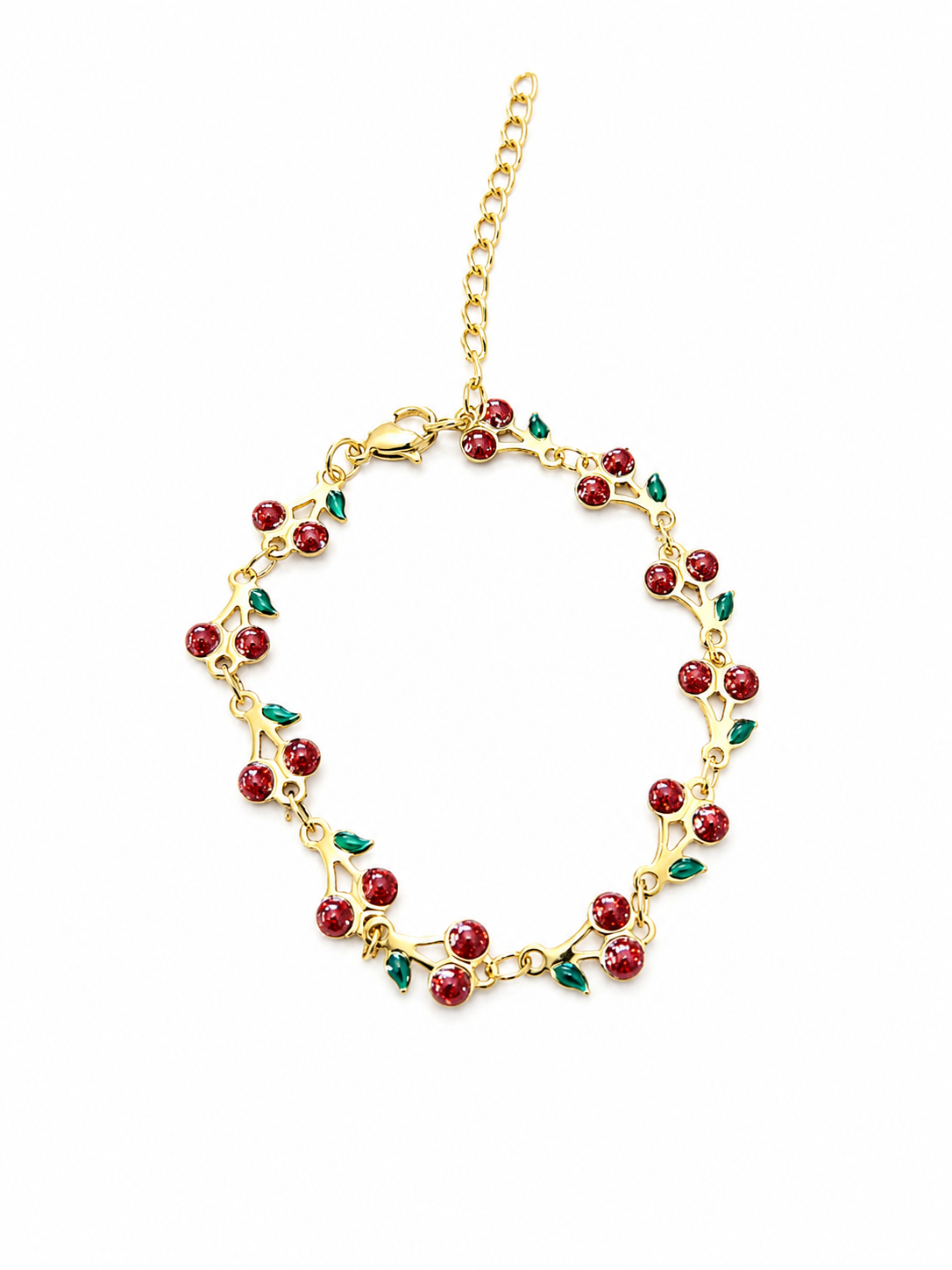 Cherry bracelet 18k gold plated