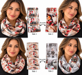 Handmade  reversible christmas twisted infinity scarf - 100% cotton- 2 holiday designs