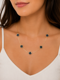 18k gold plated black meadow necklace