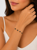 18k gold  plated black clover bracelet