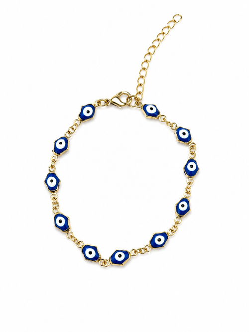 18k gold plated evil eye bracelet