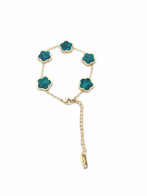 18k gold plated clover bracelet