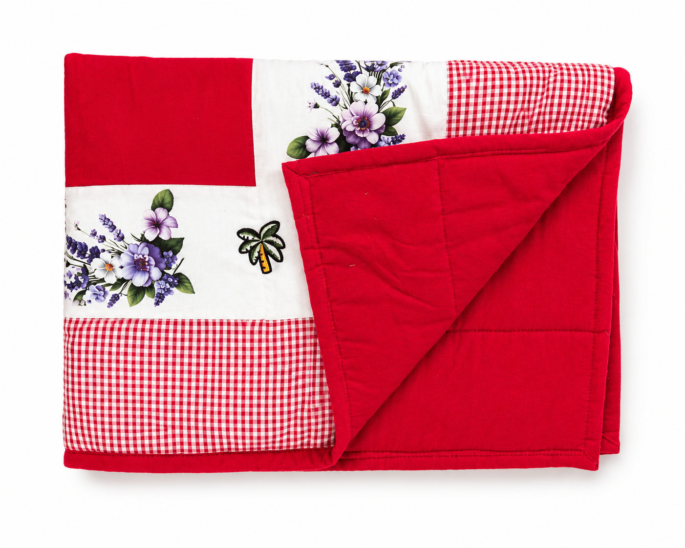 Custom initials handmade patch quilted blanket