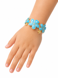 Blue enamel floral bracelet