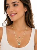 18k gold plated layered heart necklace