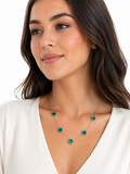18k gold plated green clover necklace