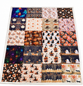 Handmade halloween patchwork quilted blanket